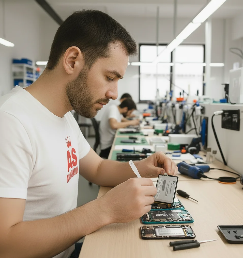 Remplacement batterie mobile - AS REPARATION Paris - Réparation professionnelle avant après